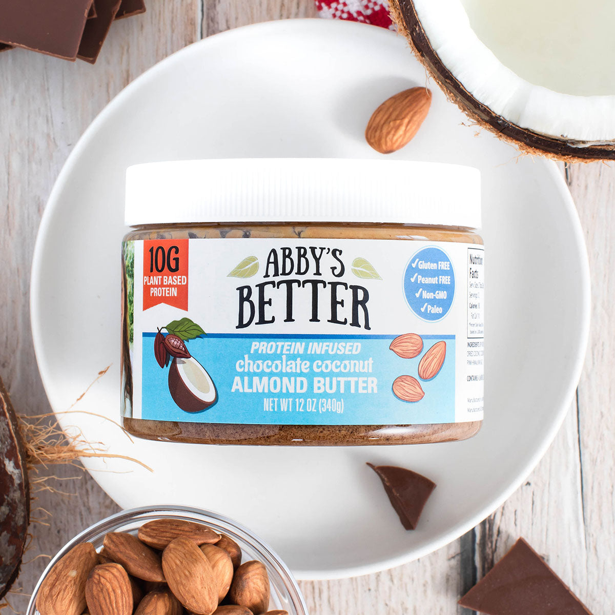 Chocolate Coconut Protein Almond Butter Nut Butter Abby's Better