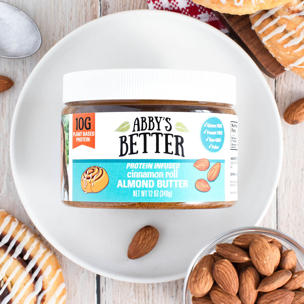 Cinnamon Roll Protein Almond Butter Nut Butter Abby's Better