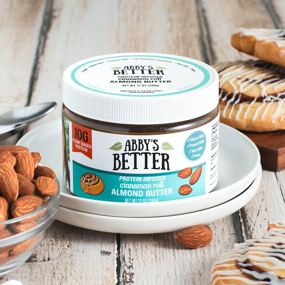Cinnamon Roll Protein Almond Butter Nut Butter Abby's Better