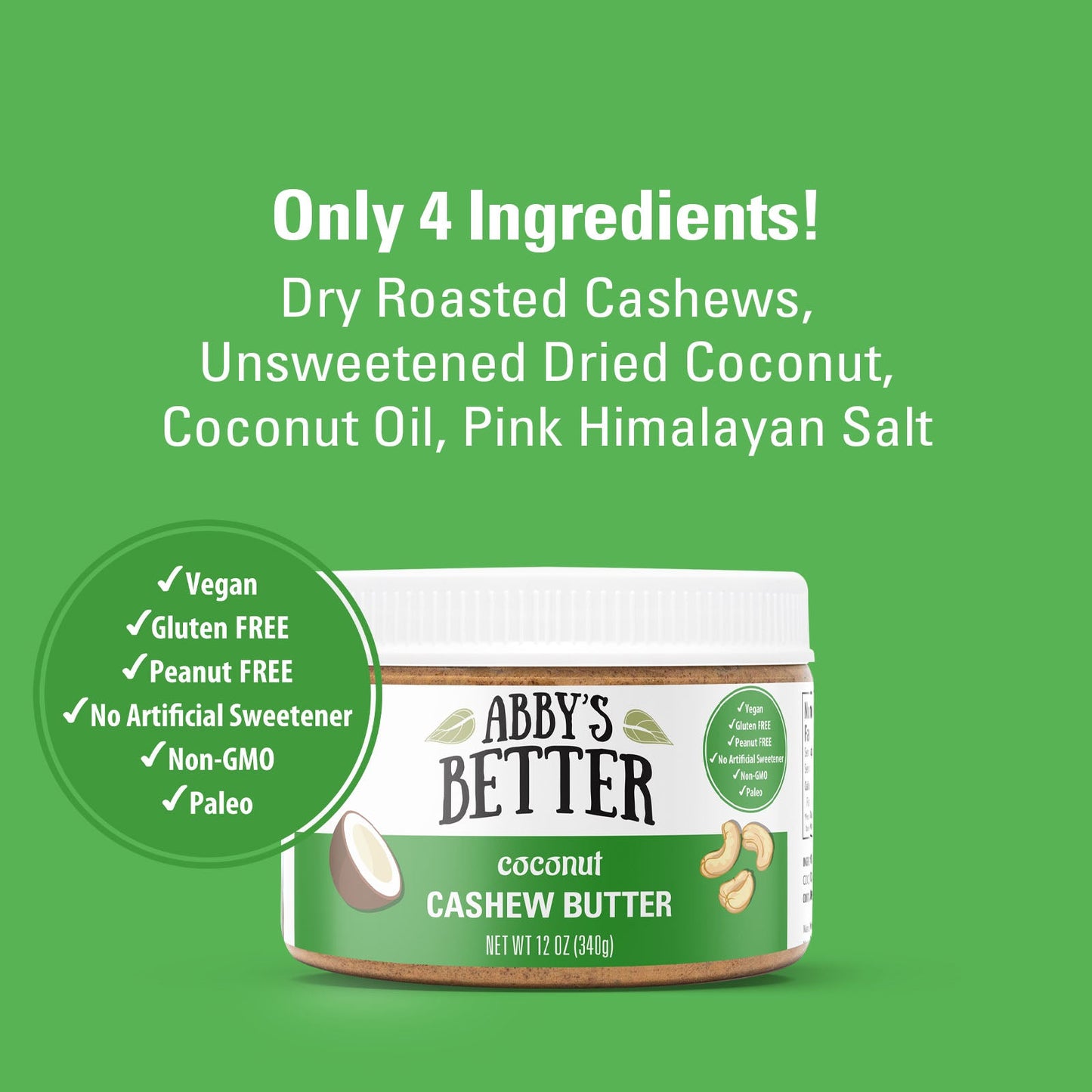 Coconut Cashew Butter Nut Butter Abby's Better