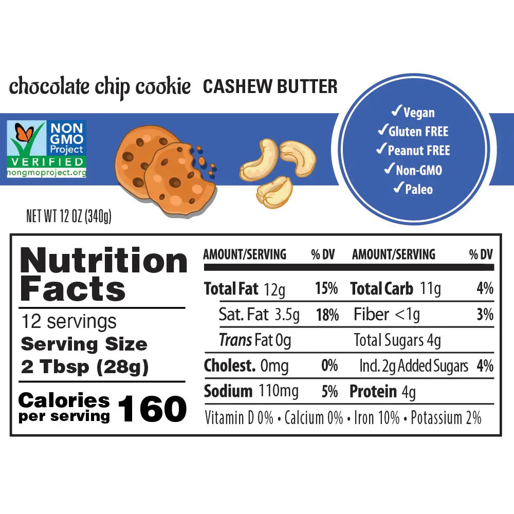 Chocolate Chip Cookie Cashew Butter