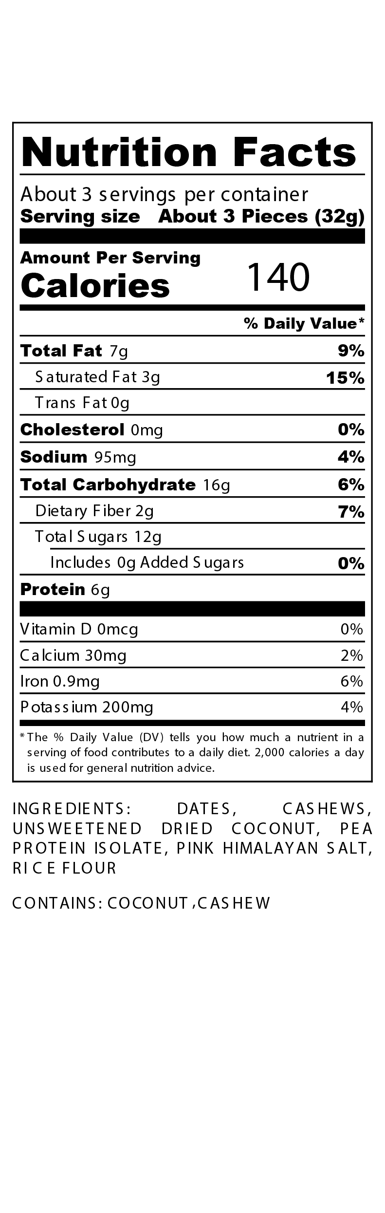 Coconut Cashew Protein Bites - 3 Pack
